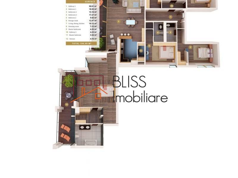 Apartament de Inchiriat Baneasa | Sisesti | Jandarmerie | Straulesti | Sector 1 - 5 Camere - ID:119783 | Bliss Imobiliare / Photo 27 - BLISS Imobiliare